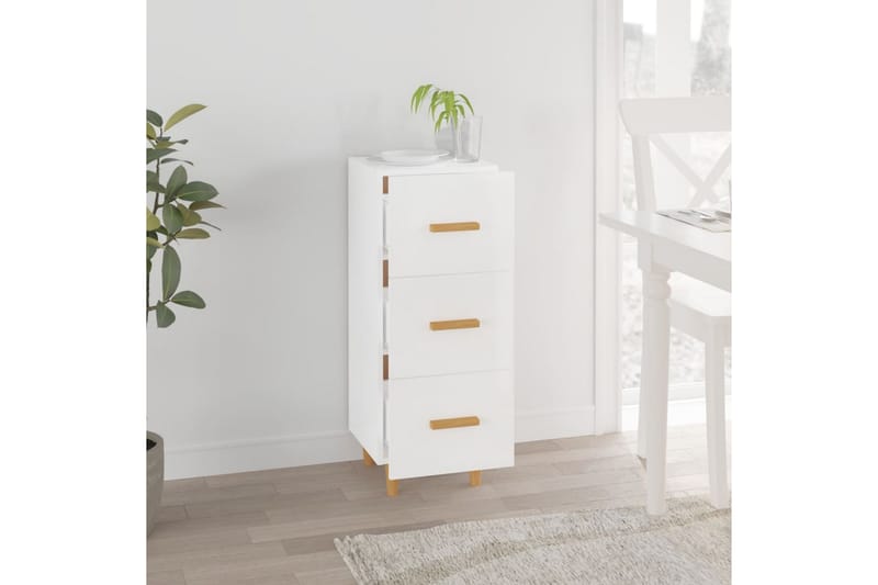 beBasic Skåp vit högglans 34,5x34x90 cm konstruerat trä - Förvaring - Förvaringsmöbler - Skänkar & sideboards