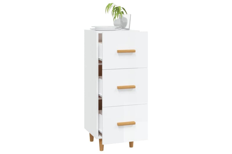 beBasic Skåp vit högglans 34,5x34x90 cm konstruerat trä - Förvaring - Förvaringsmöbler - Skänkar & sideboards