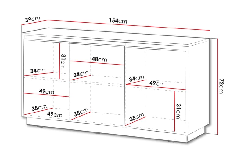 Bolstan Byrå 154 cm - Beige - Förvaring - Förvaringsmöbler - Byrå