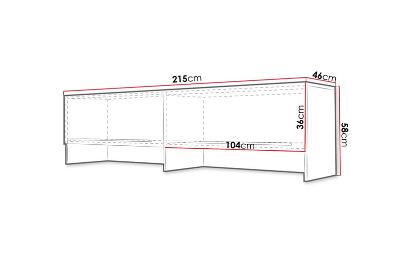 BODO Förvaringsskåp 215x46x58 cm - Vit - Förvaring - Förvaringsmöbler - Byrå