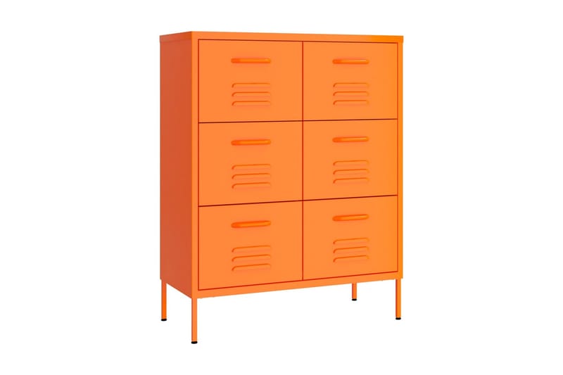 Byrå orange 80x35x101,5 cm stål - Orange - Förvaring - Förvaringsmöbler - Byrå