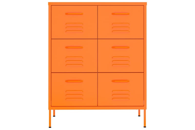 Byrå orange 80x35x101,5 cm stål - Orange - Förvaring - Förvaringsmöbler - Byrå