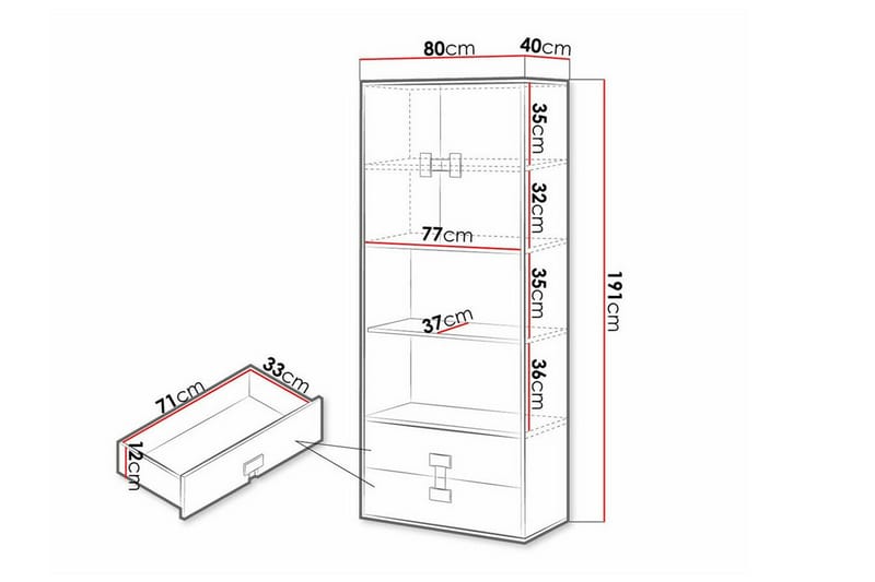 Castlebay Highboard Grå - Förvaring - Förvaringsmöbler - Byrå