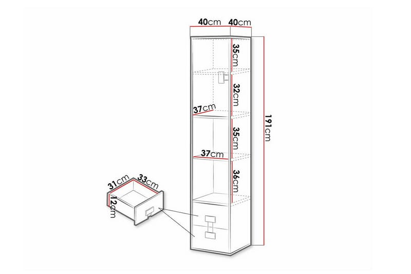 Castlebay Highboard Grå - Förvaring - Förvaringsmöbler - Byrå