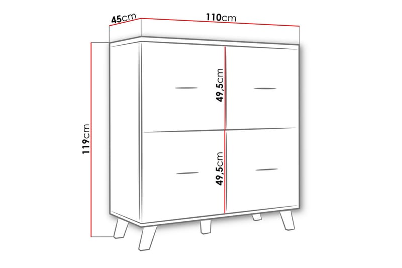 COPLIN Byrå 45x110 cm Natur/Svart - Förvaring - Förvaringsmöbler - Byrå