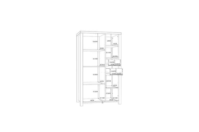 DAUBY Garderob 62x221 cm 3 Hyllplan Brun/Svart - Förvaring - Förvaringsmöbler - Byrå