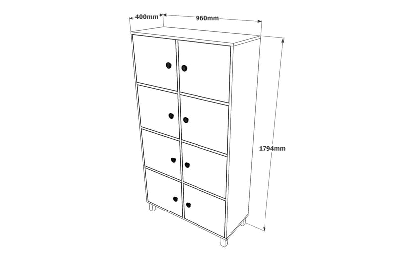 DORDRE Highboard 40x96 cm Teak/Antracit - Förvaring - Förvaringsmöbler - Byrå