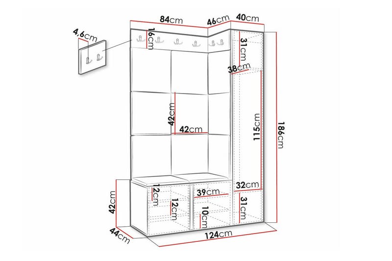 Dunvegan Highboard Svart - Förvaring - Förvaringsmöbler - Byrå