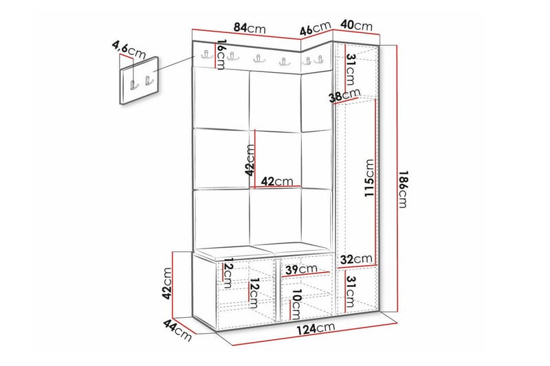 Dunvegan Highboard Svart - Förvaring - Förvaringsmöbler - Byrå