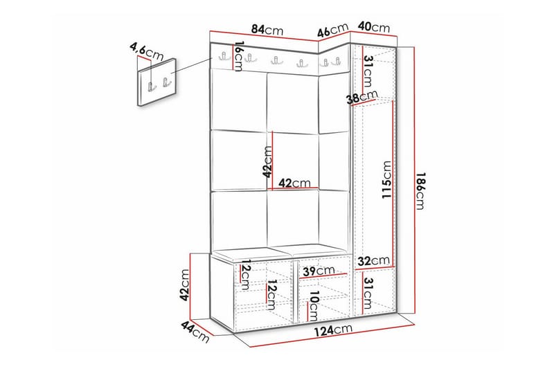 Dunvegan Highboard Svart - Förvaring - Förvaringsmöbler - Byrå