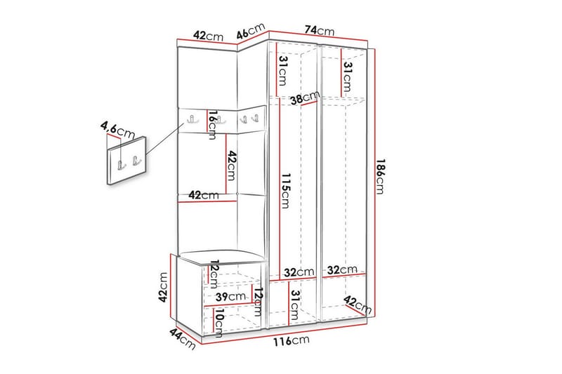 Dunvegan Highboard Vit - Förvaring - Förvaringsmöbler - Byrå