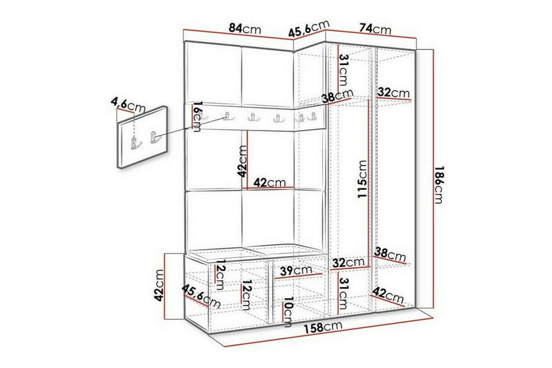 Dunvegan Highboard Vit - Förvaring - Förvaringsmöbler - Byrå