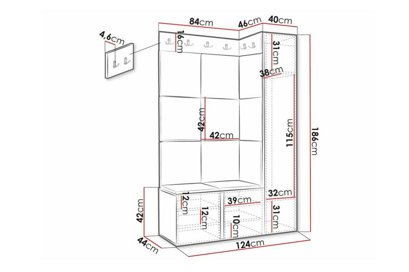 Dunvegan Highboard Vit - Förvaring - Förvaringsmöbler - Byrå