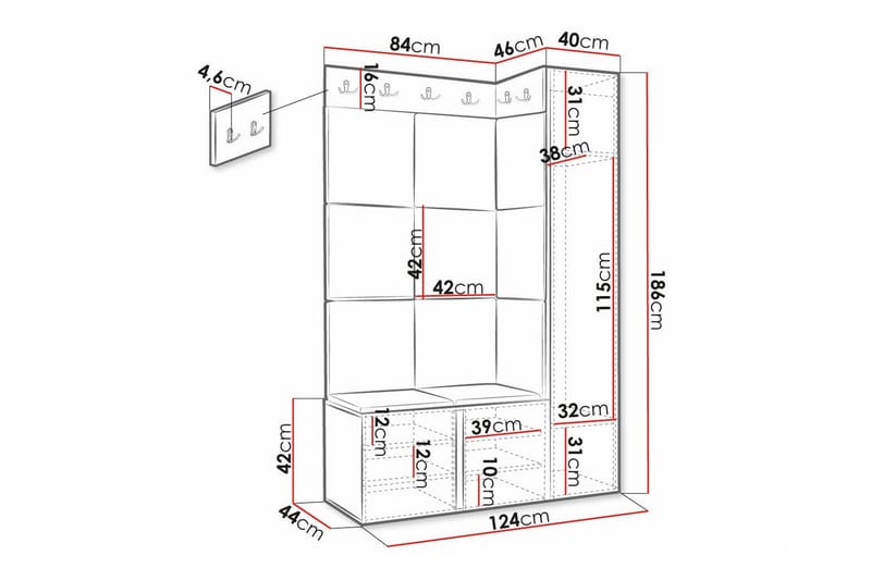 Dunvegan Highboard Vit - Förvaring - Förvaringsmöbler - Byrå