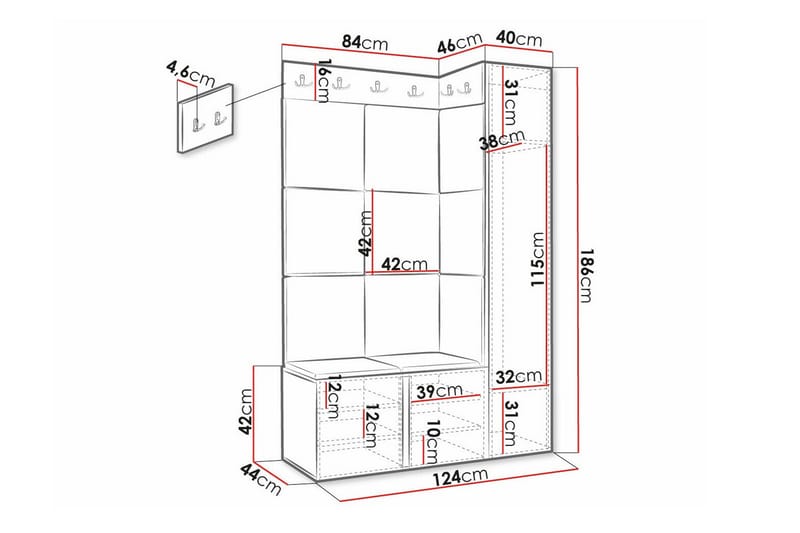 Dunvegan Highboard Vit - Förvaring - Förvaringsmöbler - Byrå