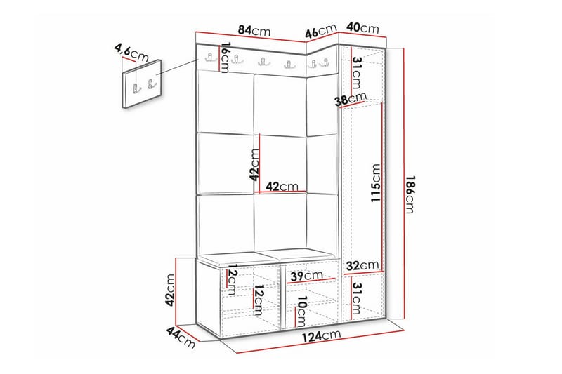 Dunvegan Highboard Vit - Förvaring - Förvaringsmöbler - Byrå