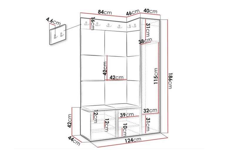 Dunvegan Highboard Vit - Förvaring - Förvaringsmöbler - Byrå