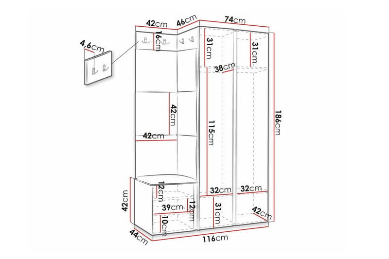 Dunvegan Highboard Vit - Förvaring - Förvaringsmöbler - Byrå