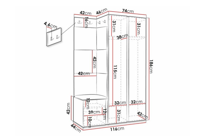 Dunvegan Highboard Vit - Förvaring - Förvaringsmöbler - Byrå