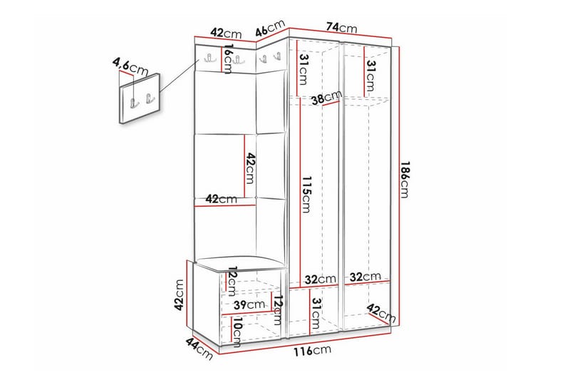 Dunvegan Highboard Vit - Förvaring - Förvaringsmöbler - Byrå