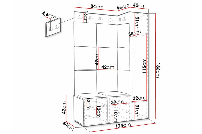 Dunvegan Highboard Vit - Förvaring - Förvaringsmöbler - Byrå