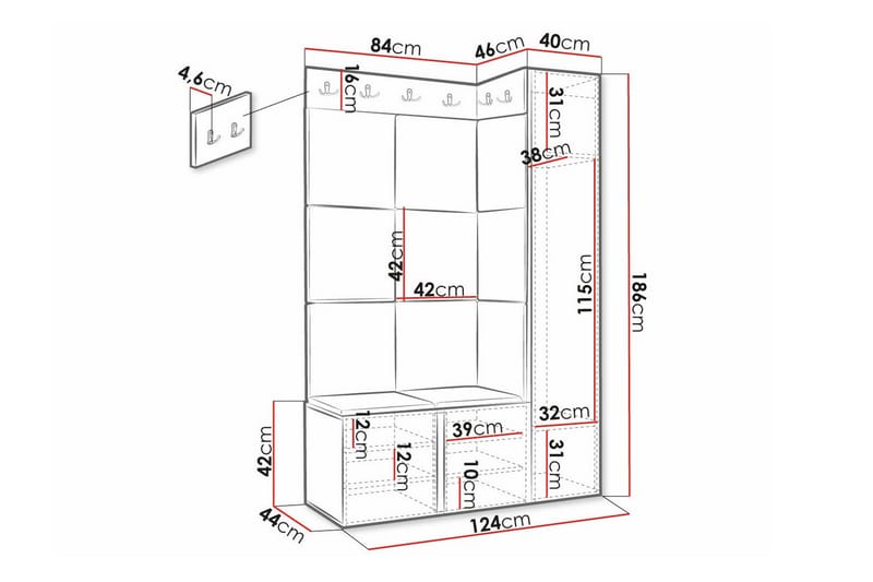 Dunvegan Highboard Vit - Förvaring - Förvaringsmöbler - Byrå