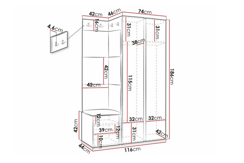 Dunvegan Highboard Vit - Förvaring - Förvaringsmöbler - Byrå