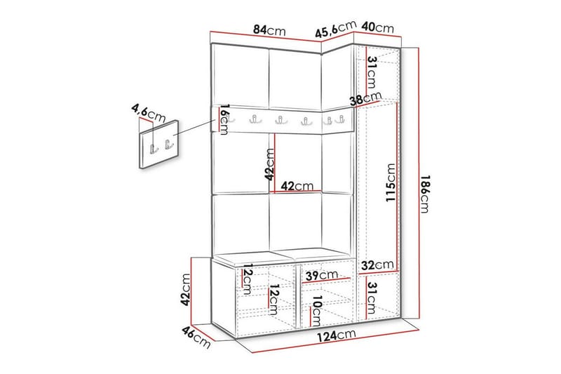 Dunvegan Highboard Vit - Förvaring - Förvaringsmöbler - Byrå