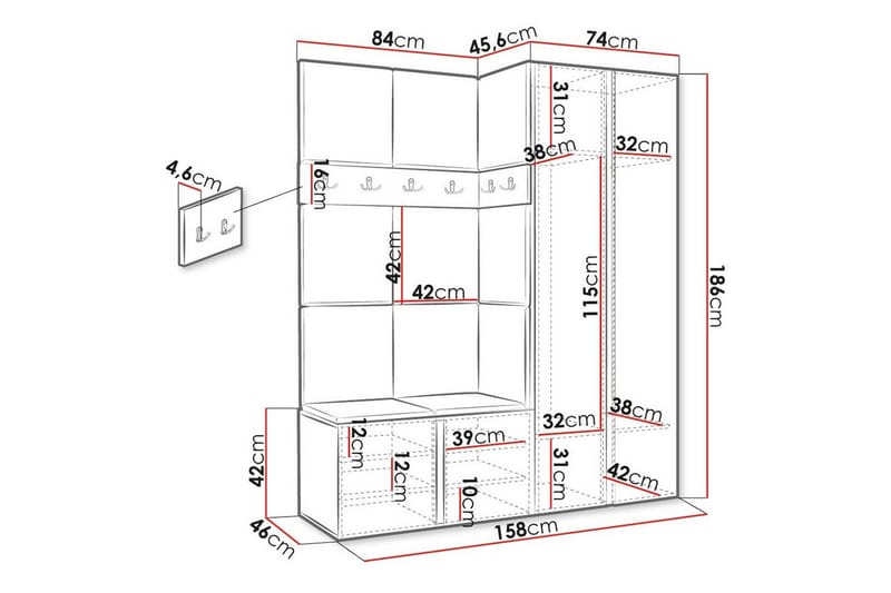 Dunvegan Highboard Vit - Förvaring - Förvaringsmöbler - Byrå