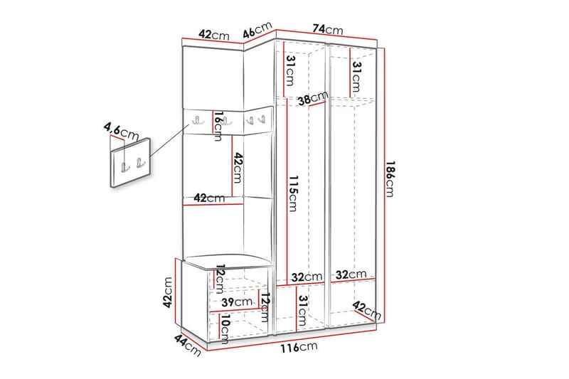 Dunvegan Highboard Vit - Förvaring - Förvaringsmöbler - Byrå