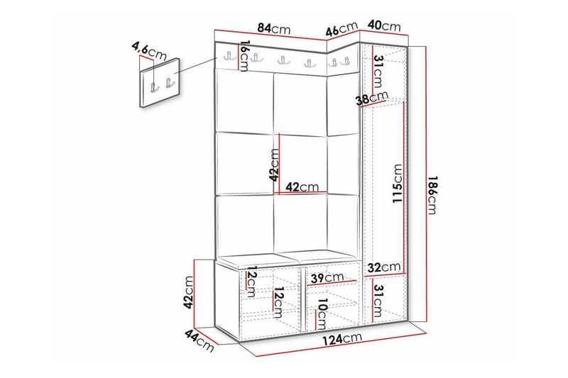 Dunvegan Highboard Vit - Förvaring - Förvaringsmöbler - Byrå