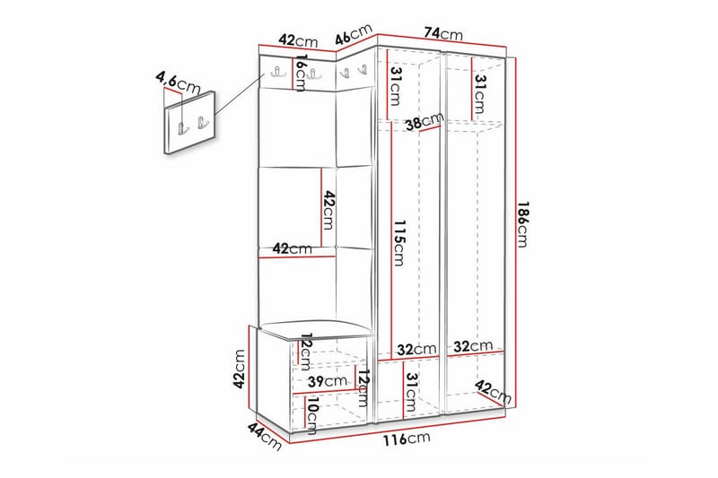 Dunvegan Highboard Vit - Förvaring - Förvaringsmöbler - Byrå