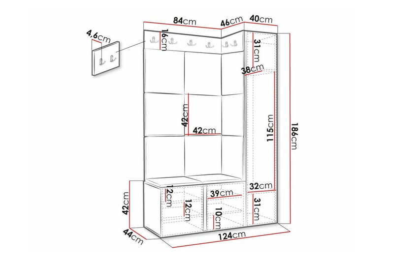 Dunvegan Highboard Vit - Förvaring - Förvaringsmöbler - Byrå