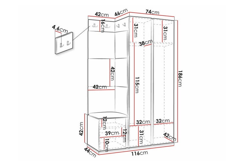 Dunvegan Highboard Vit - Förvaring - Förvaringsmöbler - Byrå