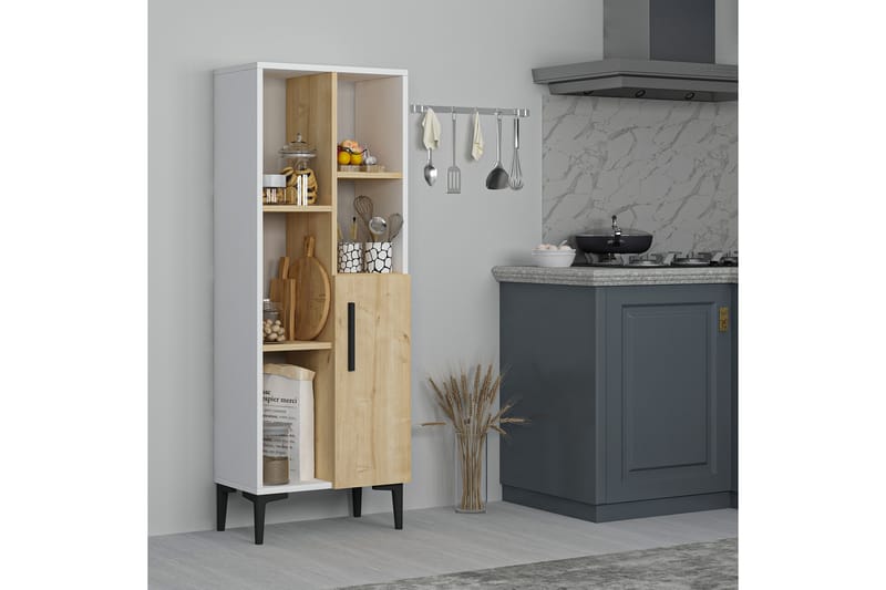 FAZELY Highboard 50x30 cm Blå/Natur/Vit - Förvaring - Förvaringsmöbler - Byrå