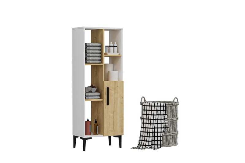 FAZELY Highboard 50x30 cm Blå/Natur/Vit - Förvaring - Förvaringsmöbler - Byrå