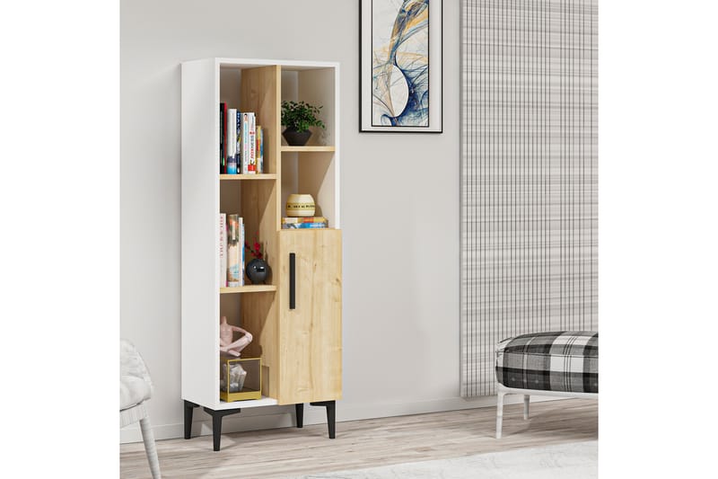 FAZELY Highboard 50x30 cm Blå/Natur/Vit - Förvaring - Förvaringsmöbler - Byrå