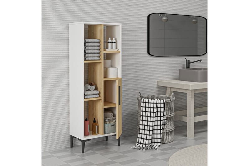 FAZELY Highboard 50x30 cm Blå/Natur/Vit - Förvaring - Förvaringsmöbler - Byrå