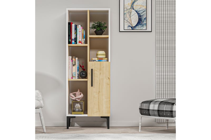 FAZELY Highboard 50x30 cm Blå/Natur/Vit - Förvaring - Förvaringsmöbler - Byrå