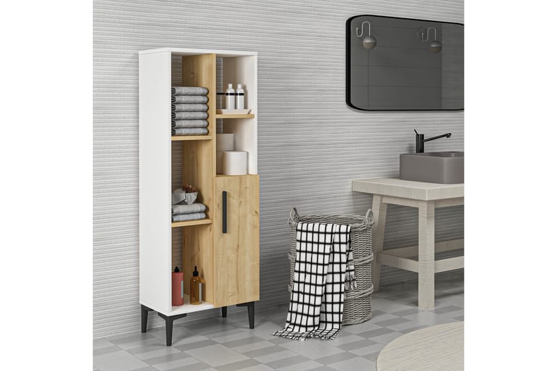 FAZELY Highboard 50x30 cm Blå/Natur/Vit - Förvaring - Förvaringsmöbler - Byrå