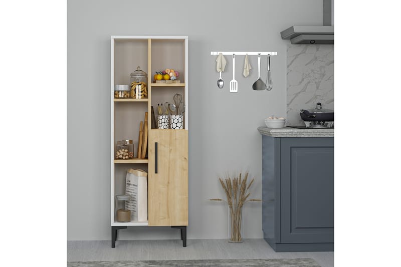 FAZELY Highboard 50x30 cm Blå/Natur/Vit - Förvaring - Förvaringsmöbler - Byrå