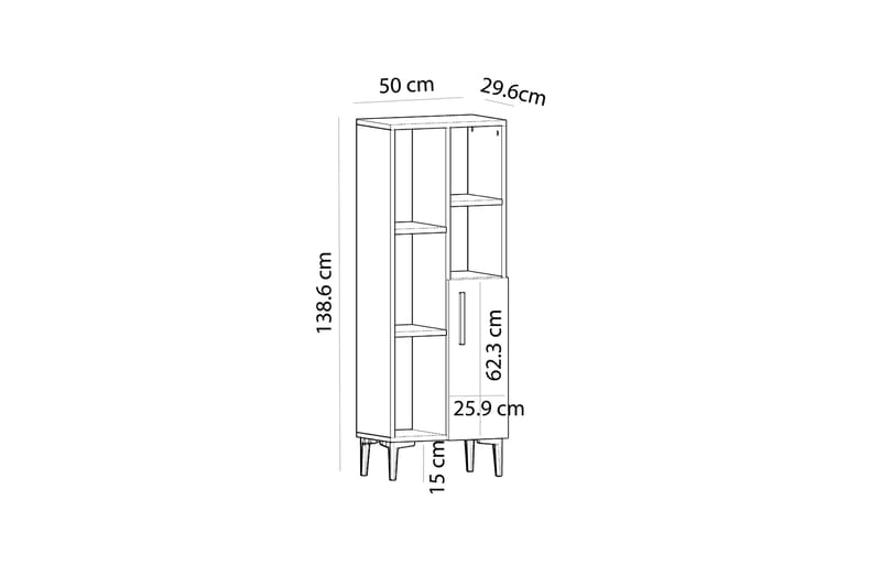 FAZELY Highboard 50x30 cm Blå/Natur/Vit - Förvaring - Förvaringsmöbler - Byrå