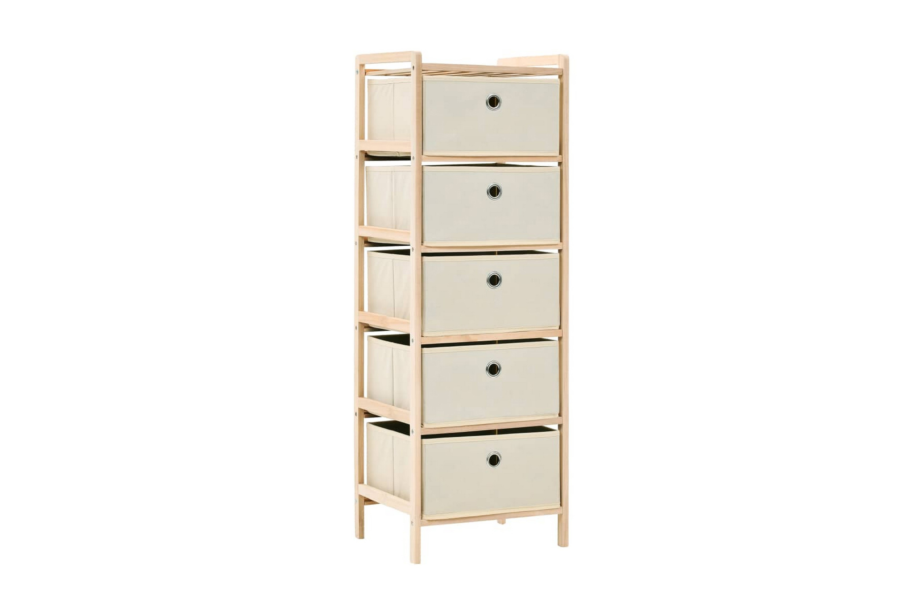 Förvaringshyllor 2 st med 5 tygkorgar cederträ beige – Beige