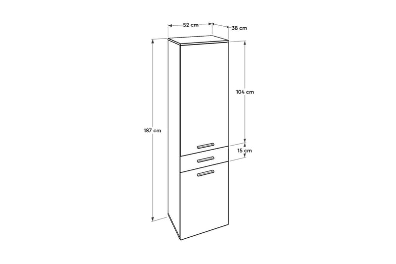 FÖRVARINGSSKÅP 52x187 cm Vit - Förvaring - Förvaringsmöbler - Byrå