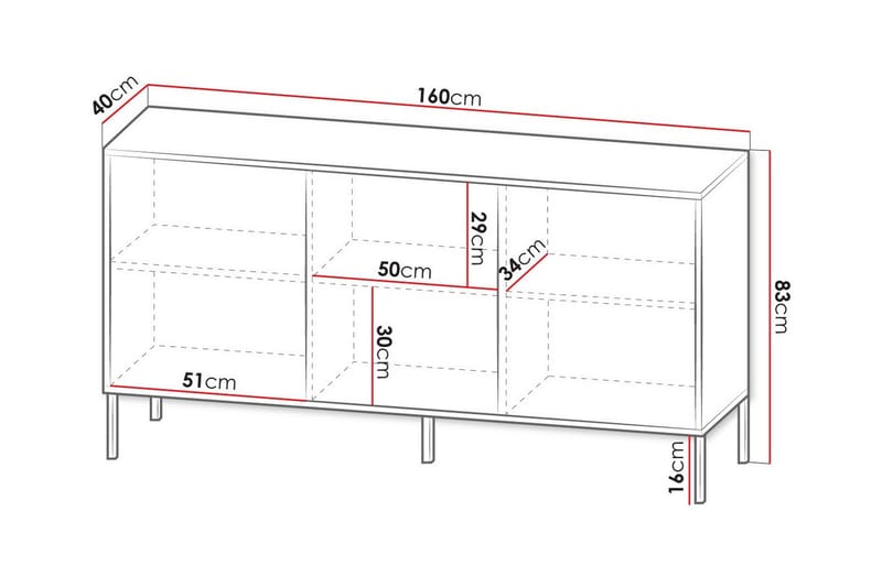 Glenndale Highboard Vit - Förvaring - Förvaringsmöbler - Byrå