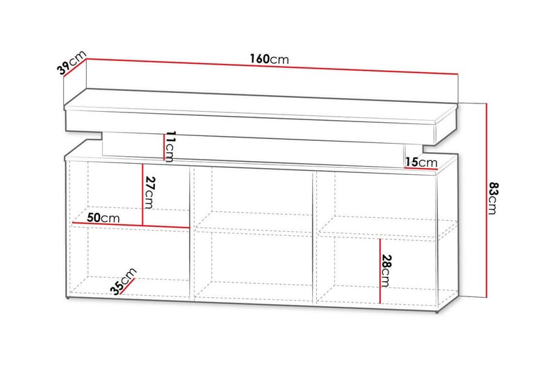 Glenndale Highboard Vit - Förvaring - Förvaringsmöbler - Byrå