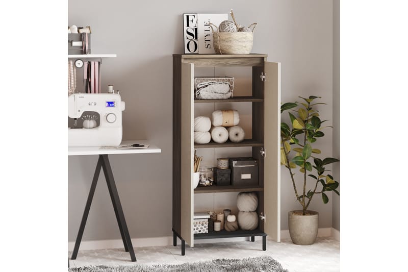 HALPSI Highboard 32x60 cm Brun/Antracit - Förvaring - Förvaringsmöbler - Byrå