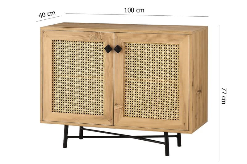 HIGHBOARD 40x100 cm Natur/Svart - Förvaring - Förvaringsmöbler - Byrå