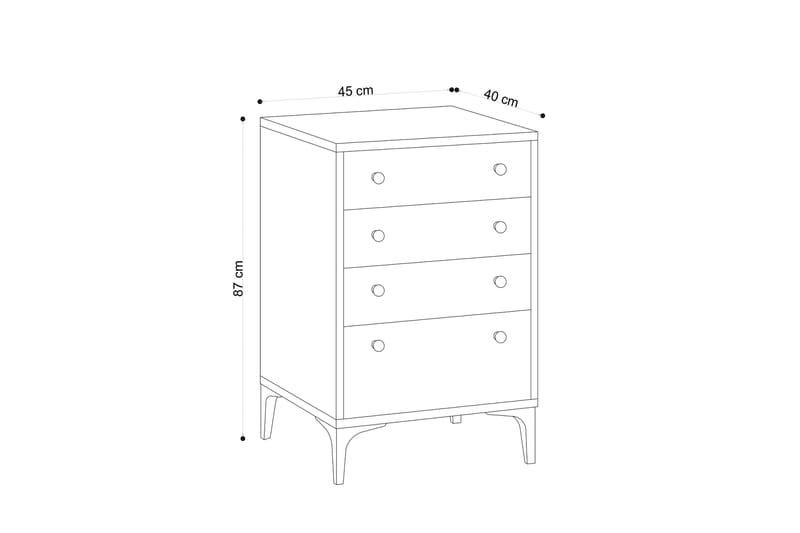 HIGHBOARD 40x45 cm Natur/Svart - Förvaring - Förvaringsmöbler - Byrå