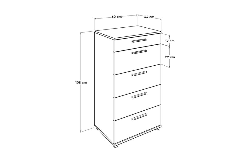 HIGHBOARD 60x108 cm Vit - Förvaring - Förvaringsmöbler - Byrå